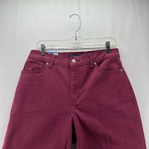 Gloria Vanderbilt Jeans Size 10 Amanda Capri Classic Rise Stretch Denim Burgundy - Picture 3 of 11