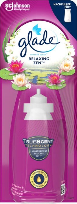 *LOT DE 3* GLADE relaxing zen - Recharge diffuseur Sense & spray 18ml