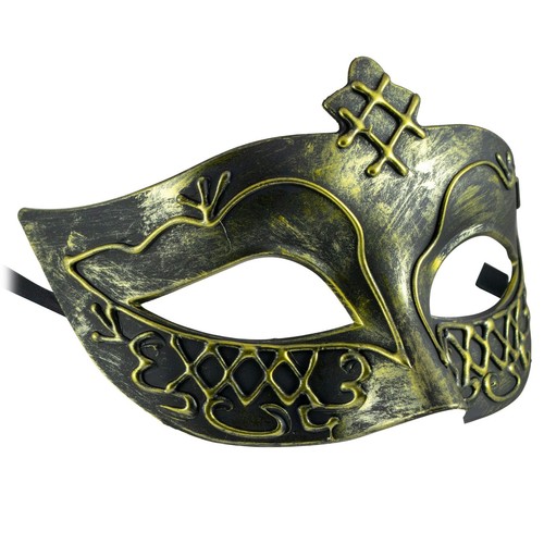 Mens Masquerade Mask Roman Gladiator | Filigree Venetian | Fancy Dress PROM BALL