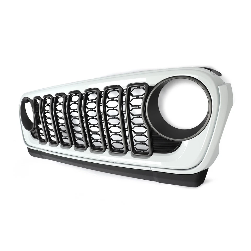 For 2018-2024 Jeep Wrangler JL & Gladiator JT Rubicon Style Bright White Grille Foto 4 de 4