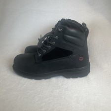 •Men's Wolverine Bulldozer Steel Toe W201291 Black Leather Boots 12EW Wide