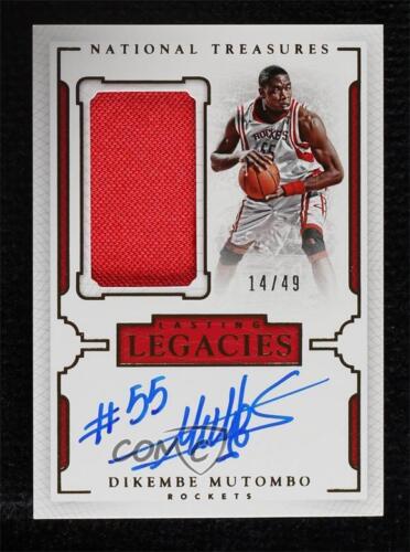 2015 National Treasures Lasting Legacies Jersey 14/49 Dikembe Mutombo Patch Auto - Picture 1 of 3