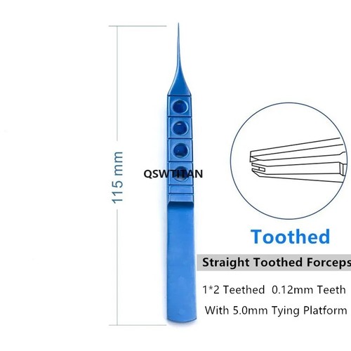 Ophthalmic Toothed Forceps Titanium tweezers 1*2 teeth Dental Forceps 1pcs - Picture 17 of 17