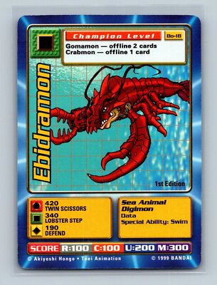 Digimon Card Game Digi-Battle Series 1, 1st Edition Singles
