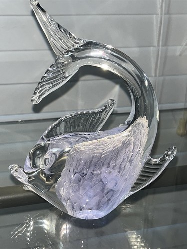 VTG.Hand Blown Murano Glass Tropical Fish Art Glass Sculpture Made In Italy