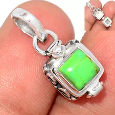 Composite Kingman Mohave Green Turquoise 925 Silver Pendant BP211169 PSNP3