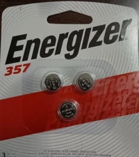 357 303 (SR44SW) Coin Cell Silver Oxide Batteries Energizer 3 Pack Exp 3/2029