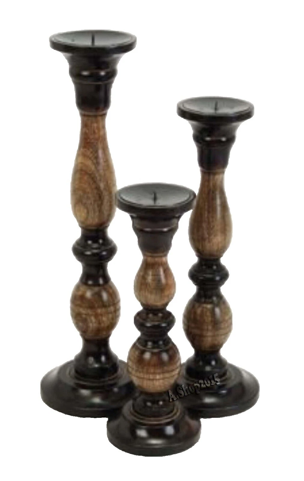Wooden Vintage/Retro Candle Candlesticks