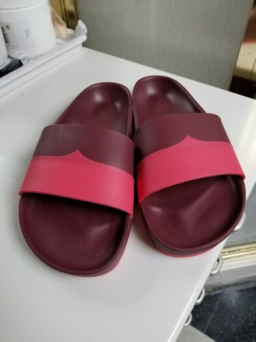 Hunter Boot Women Slides Sandals red US Size 7 mustache Flip Flop men size 5 new - Picture 1 of 6
