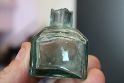 Antique, Cubed, Sheared Rim, Ink Bottle, Item#A- 5400
