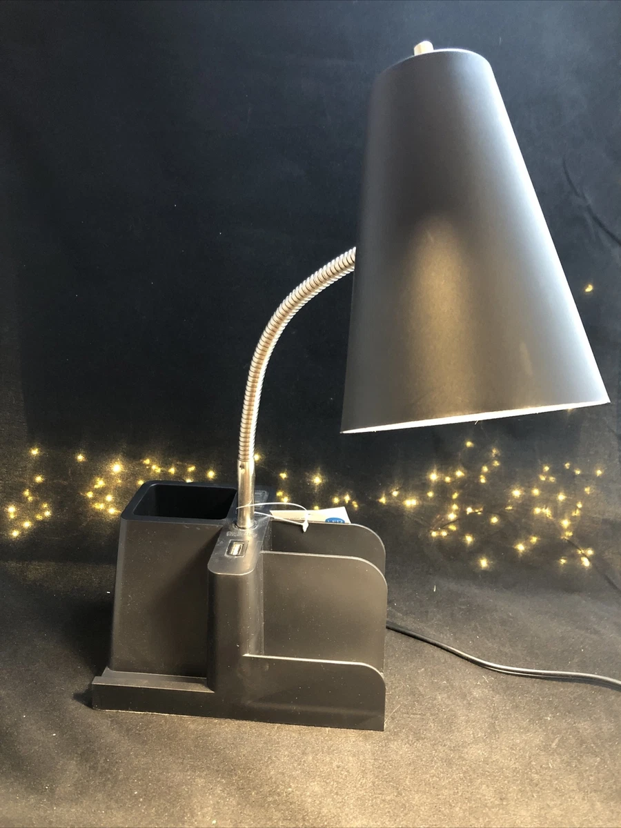 Organizer Task Lamp Includes LED Light Bulb Black Room