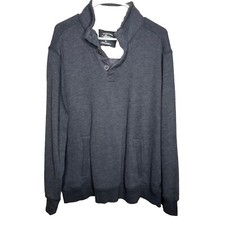 Bass Men  s Pullover Sweater Size XL Long Sleeve Front Pocket Grey  