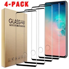 4 Packs Clear For Samsung Galaxy S10/S10+/S10e Tempered Glass Screen Protector
