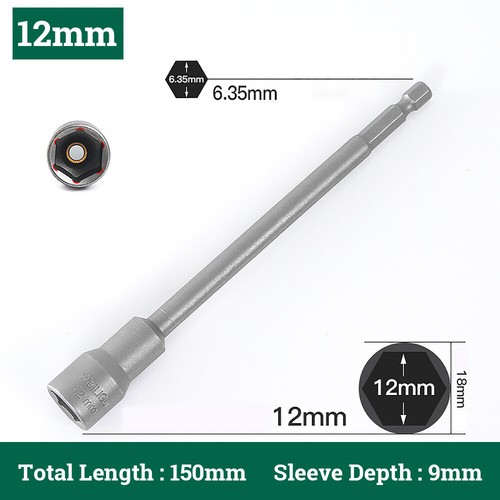 150mm Hex Magnetic Tech Screw Driver 1/4" Tek Bit Nut Impact Drill 5mm-19mm - Picture 18 of 25