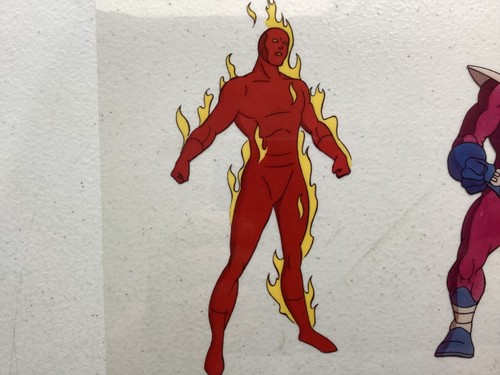 Marvel Action Action Hour Promo Animation Cel Fantastic Four Skrull Human Torch - Picture 3 of 4