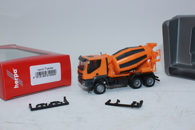Herpa 310000 Iveco Trakker 6x6 Concrete Mixer Truck Orange 1:87 H0 NEW ORIG PACK