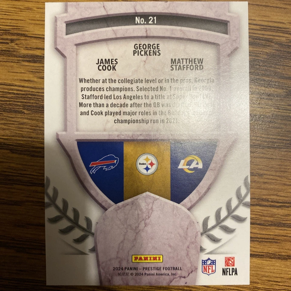 2024 Panini Prestige - Alma Maters #21 Matthew Stafford, Pickens, Cook GEORGIA - Image 2 of 2