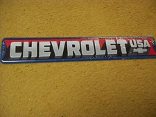 Chevrolet USA, 5" x 30" Embossed Metal Sign by Open Road Brands