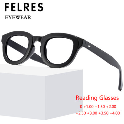 Unisex Blue Light Blocking Round Reading Glasses Full Frame Presbyopic Readers