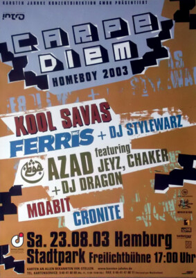 CAPE DIEM - 2003 - In Concert - Kool Savas - Ferris Mc - Azad - Poster - Hamburg