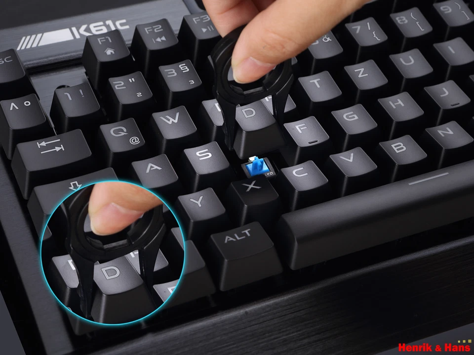 Rii K63C Mechanische Gaming Tastatur grüne Tastenbeleuchtung keyboard Deutsch - Bild 4 von 4