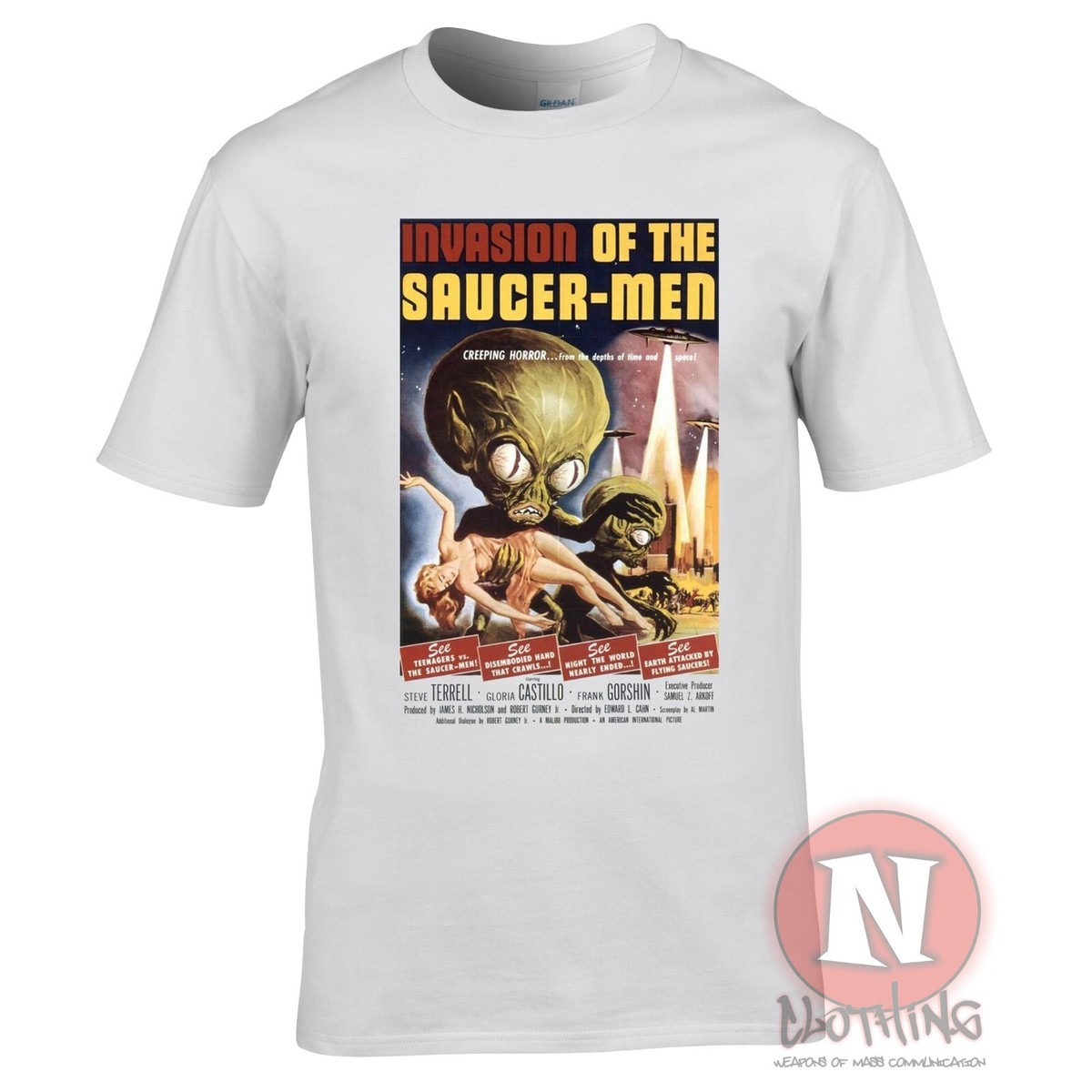 Invasion of the saucer men t-shirt classic science fiction movie 