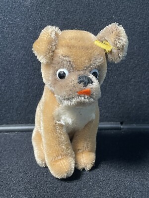 Steiff Mops Mopsy Vintage Années 50 Peluche Chien