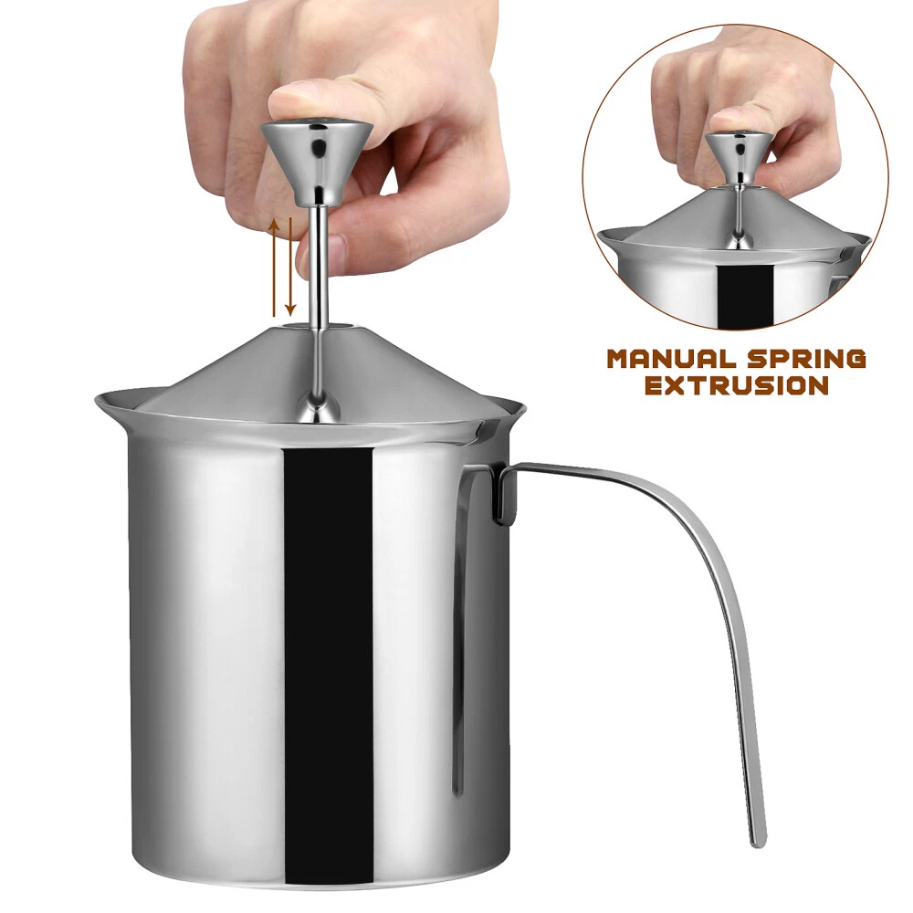 Milk Frother Manual Stainless Bubbler Foam Maker for Coffee
