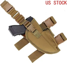Tactical Drop Leg Holster with Mag Holder Adjustable Right Hand Thigh Gun Pouch