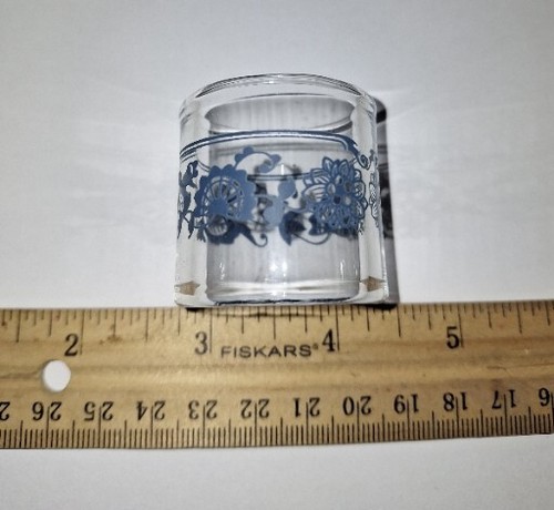 Vintage Pyrex Corelle Corning Old Town Blue Glass Napkin Rings Set Of 6 - Picture 6 of 7