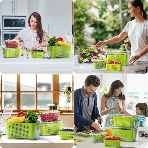 Fresh Container Vegetable Fruit Salad Fridge Saver Container BPA Free Organizer - Picture 6 of 9