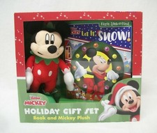 Disney Jr Mickey Mouse Clubhouse Holiday Gift Set 7" Mickey Plush w Book New