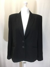 Women's Black, Short Length Smart Jacket. Silver Coloured Lining. Uk 18.