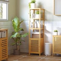 Badregal Standregal Holzregal Haushaltsregal Regal Holz Bad KüChe Keller 4 BöDen