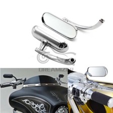 Motorcycle Oval Rearview Side Mirrors Chrome Style For Harley Davidson