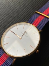 Daniel Wellington DW00100268 40mm Cassa Argento in Acciaio Cinturino Rosso  in Tessuto, Orologio da Uomo | Acquisti Online su eBay