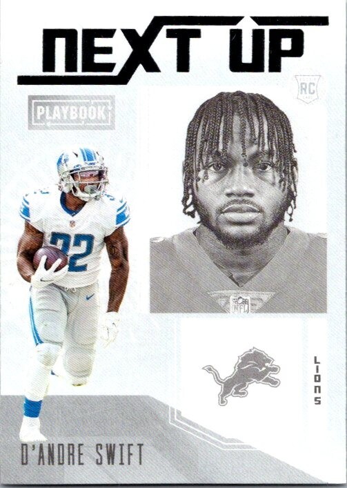 2020 Panini Playbook D’Andre Swift NU-9 Next Up Rookie Card RC Lions Bears