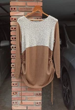 Limited Edition by Atsuro Tayama Japan Light Brown Knit Sweater Blouse Sz 40