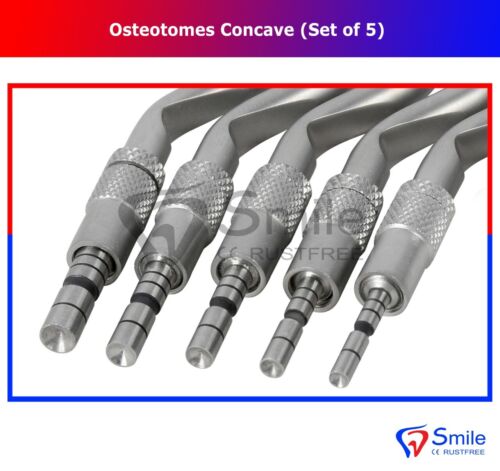 5 PCS Sinus Lift Osteotomes Kit Curved OffSet Concave Dental Implant Instrument - Picture 2 of 5