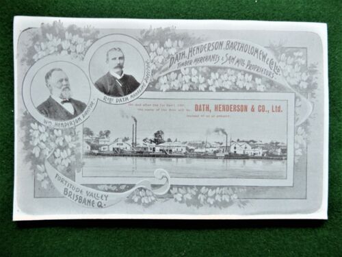 BRISBANE: Dath, Henderson Co, Timber  (Pugh's Almanac 1901) 13.5 x 21.5 cm - Picture 1 of 2