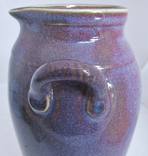 Jarrón japonés de 9,4" con esmalte por goteo de llama lavanda Sang De Boeuf / flor de melocotón - Imagen 10 de 12