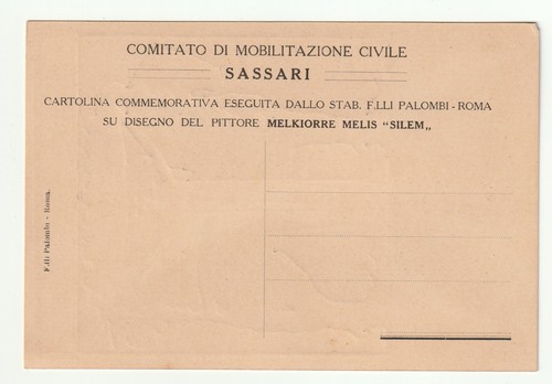 Cartolina Melkiorre Melis Iª Esposizione Artistica Sarda – Cagliari 1917 - Picture 2 of 2