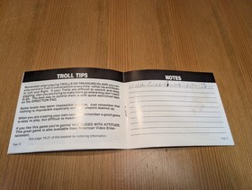 TROLLS On Treasure Island Instruction Booklet Manual Only (Nintendo, NES) - VGUC