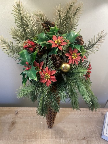 Vintage Kunststoff Weihnachten Grün Füllhorn Wandbehang Deko Tischplatte - Bild 7 von 10