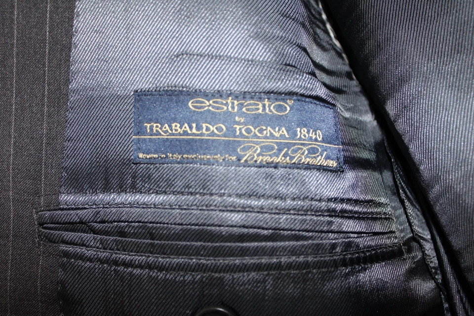 GRAY BROOKS BROTHERS 100% WOOL FITZGERALD SPORT COAT sz 40S striped suit jacket - Image 4 of 4