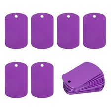 30Pcs 2" Metal Stamping Blanks Tags Aluminum Blank Dog Tags with Hole Purple