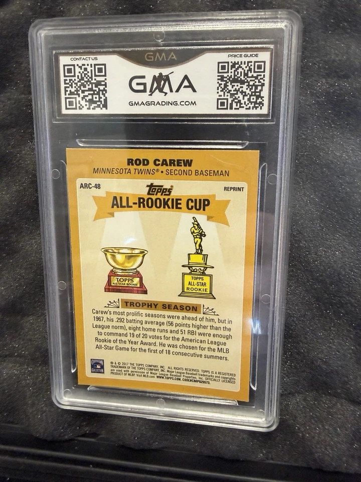 Rod Carew 2017 Topps Update All Rookie Cup Insert ARC-48 GMA Gem Mint 10 HOF Foto 2 de 2