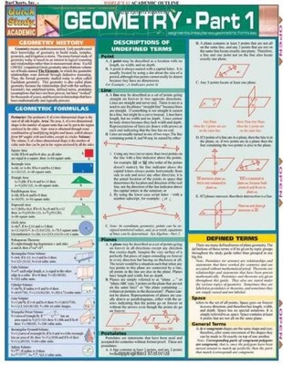 GEOMETRY PART 1 (QUICKSTUDY: ACADEMIC) By Inc. Barcharts **Mint Condition**