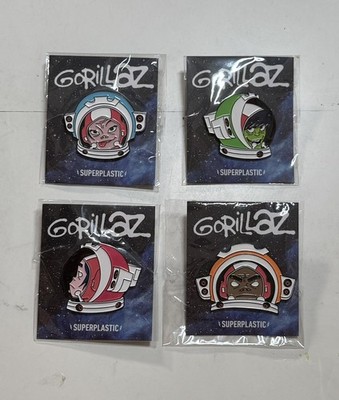 4 Gorillaz Superplastic Enamel Pin - Astronaut - Glows In The Dark NEW