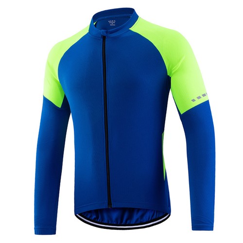 Men's Basic Riding Jerseys Full Zipper Long Sleeves Bike Shirt With SPCA - Picture 10 of 14